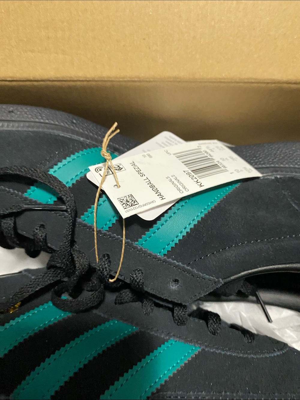adidas Black Sneakers with Teal Three-Stripes